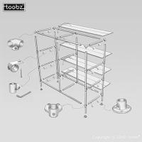 Open Kast Bristol: L / 42,4mm / zilverkleurig